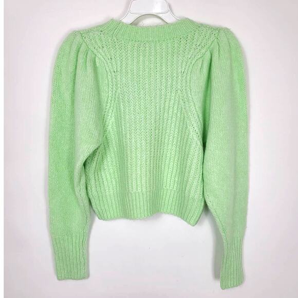 TOPSHOP Pleated Sleeve Sweater In Pastel Green NWT - Picture 3 of 7